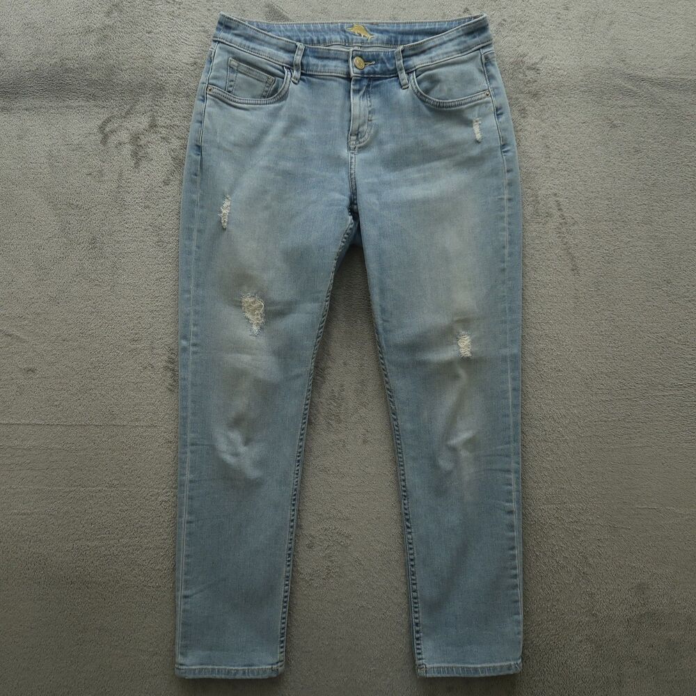 Tommy Bahama Jeans Women's Size 30 Mid-Rise Slim Boyfriend 28" Inseam Distressed